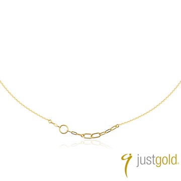 【Just Gold 鎮金店】輕奢 簡約線條 黃金項鍊