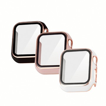 隔日到貨🚚適用Apple Watch 44/45mm 鋼琴烤漆鋼化玻璃全包式錶殼 錶框 錶套 手錶保護殼