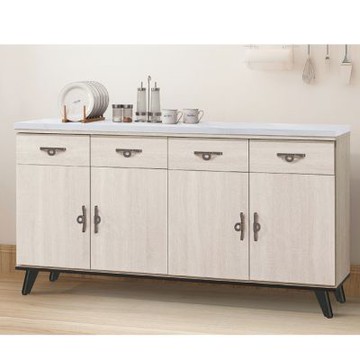 文創集 拉德曼5.3尺四門四抽岩板低餐櫃(加厚岩板桌面板)-160x41x85cm免組