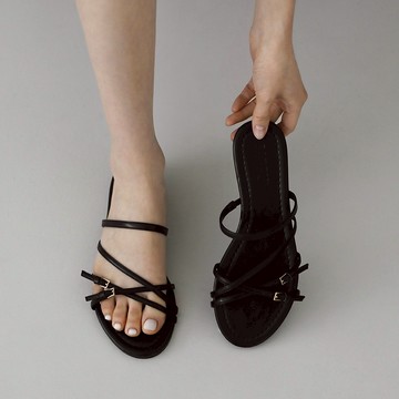 [SAPPUN] Leons 金屬釦圓頭平底涼拖 (1cm)