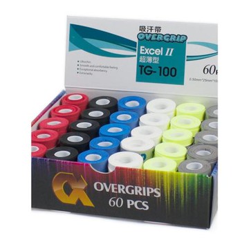 60條阿爾法吸汗帶TG-100網球拍羽毛球拍亮面薄款粘性打孔手膠魚竿