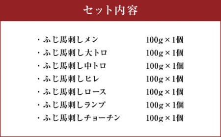 熊本特産！ フジチク 希少部位 を含む 贅沢 馬刺し セット 合計約1.05kg