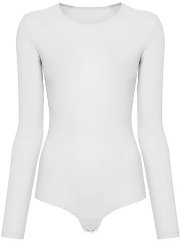 MM6 Maison Margiela - numbers-printed bodysuit - women - Polyamide/Elastane - XS - Grey