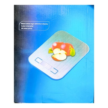 時尚電子廚房料理秤，全鋼面板，高清晰度顯示  3000g  不鏽鋼色