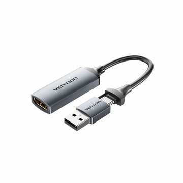 VEnTIOn 威迅 ACW系列 HDMI-A轉Type-C+USB-A 4K視頻同步採集卡 0.1M 深空灰  1個