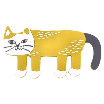 kUSUgURU JAPAN 日本眼鏡貓 Matilda-san系列 立體可彎曲磁鐵掛勾  黃色  1個