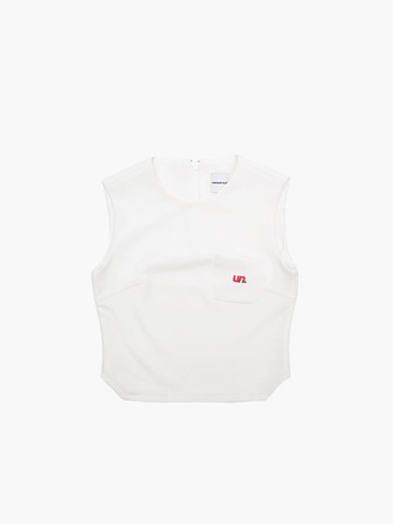Uniform Half-Zipper Logo Vest [Light Beige]
