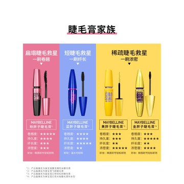 美寶蓮濃密自然不暈染睫毛膏