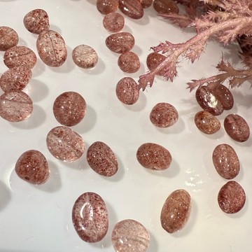 💕 𝓒. 𝓣 晶寶💕草莓晶 🍓 單珠 隨形 散珠 diy 設計 8mm 有孔洞