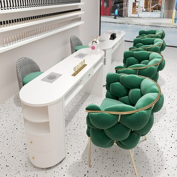 ??快速出貨 中閩尚品日式美甲桌椅套裝吸塵器帶插座修甲臺現代簡約美甲桌沙發
