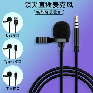迷你便攜式type-c手機抖音快手小話筒 usb平果直播有線領夾麥克風【宜家良品百貨】
