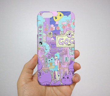 City Of Cats : Purple night Phone case