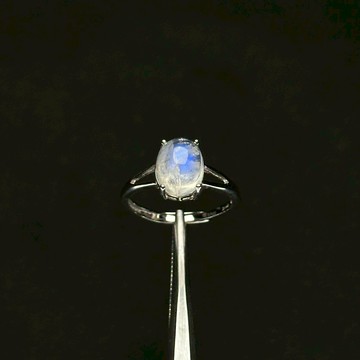 月光石  | 藍月光石 彩光月光石 安撫情緒 平靜柔軟 天然晶礦戒指 925純銀 活圍 Q24AF13-910