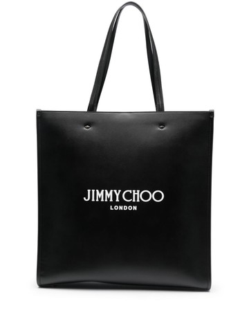 Jimmy Choo - N/S logo-print tote bag - women - Calf Leather - One Size - Black