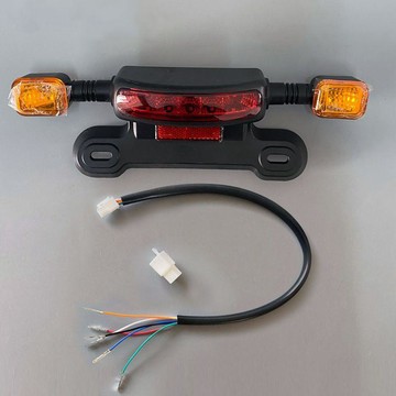 電動車三合一尾燈48/60V行車燈剎車燈轉向燈LED燈12V尾燈總成加裝🛒免運