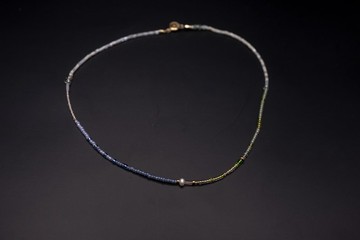 藍色花田 珍珠 日本玻璃米珠短項鍊 seed beads