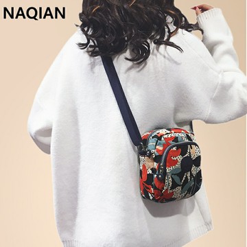 娜芊小包包斜挎包手機包女包拉鏈多層尼龍帆布單肩包中老年媽媽包
