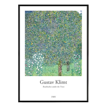 菠蘿選畫所 克林姆 樹下的薔薇叢 AVAR4615B  59.4 x 42cm  黑色