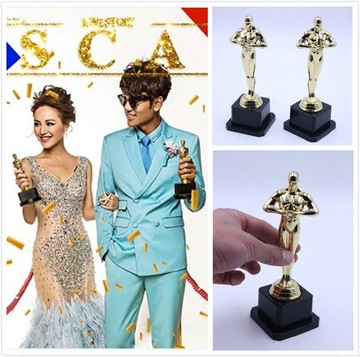 攝影道具創意裝飾道具影樓寫真拍照小金人比賽紀念品金屬獎杯擺件