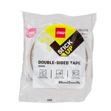 得力Deli大管芯雙面膠帶/E30405/12mmx10Y