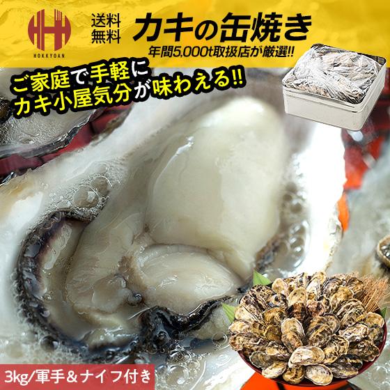 カキ かき 牡蠣 一斗缶 カンカン焼き 殻付き 3kg 牡蠣カンカン焼き 冷凍 軍手＆牡蠣ナイフ付き 瀬戸内海産 お歳暮 ギフト