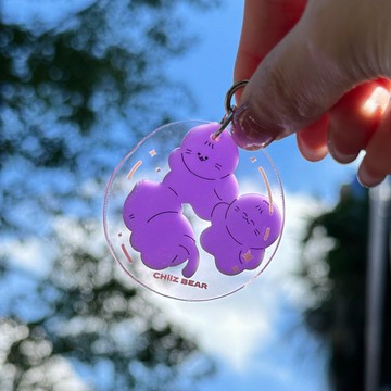 CHiiZ BEAR 粉紅泡泡芋泥喵 壓克力吊飾