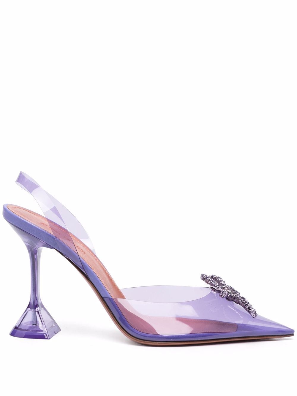 Amina Muaddi - Rosie glass 110mm pumps - women - PVC/Rubber/PVC/Leather - 36 - Purple