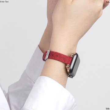 尼龍帆布串珠錶帶 apple watch 帆布定珠錶帶 7/6代 5/4代 SE 44mm 40mm 女士錶帶 節日禮物