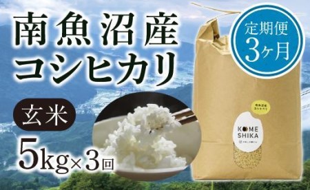 雪室貯蔵 南魚沼産コシヒカリ  玄米5kg×3回