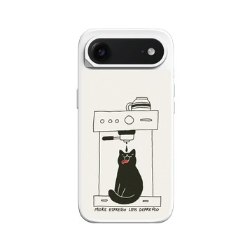 iPhone Air SolidX 白 - ilovedoodle (Lim Heng Swee) - Coffee Cat: 多點濃縮，少點憂鬱