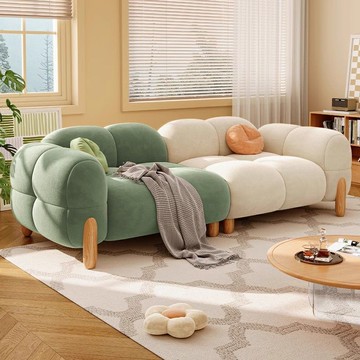 沙發 懶人沙發 單人沙發 雙人沙發 簡易沙發 奶油風民宿接待沙發棉花糖果凍沙發家用臥室客廳美容院服裝店公寓