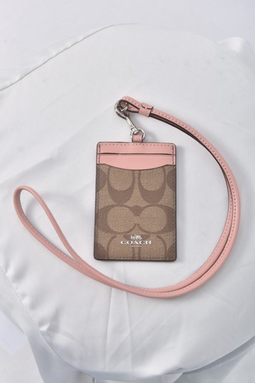 Coach粉色證件吊牌