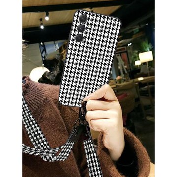 適用三星a54手機殼A54 5G防摔全包A5460硅膠保護套galaxy千鳥格網紅女潮軟殼samsunga腕帶掛繩samsung外殼啊