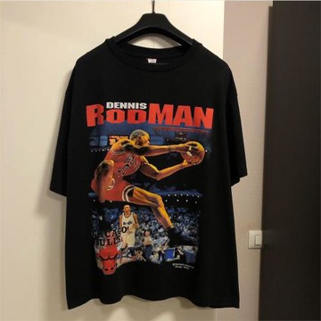 藝術生風格短袖羅德曼復古大爆炸vintage寬松潮牌男女情侶款T恤