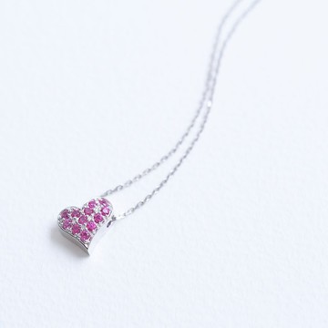 紅寶石）心形項鍊銀925
