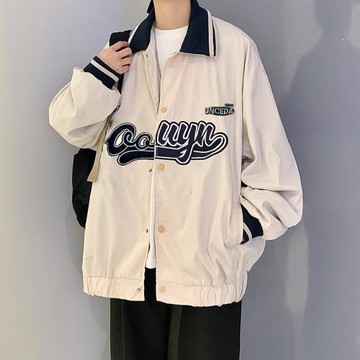 刺繡工裝棒球服外套男士春秋季ins潮牌嘻哈上衣百搭復古寬松夾克