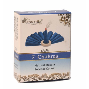 [綺異館] 印度香 7輪塔香 10入 /盒 放鬆 淨化 vedic 7 chakras cone