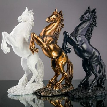 騰空馬玄關創意辦公桌樹脂裝飾馬擺件客廳擺件抽象