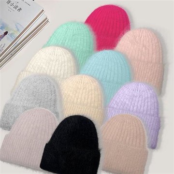 【米蘭精品】毛帽針織帽-百搭柔軟兔毛男女配件11色74ij12