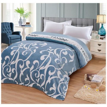 JOANNA 法蘭絨雙人雙層毯 150x200cm 藍 (附盒)