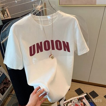 免運  TW純棉服飾 100%純棉美式字母印花短袖T恤上衣打底衫