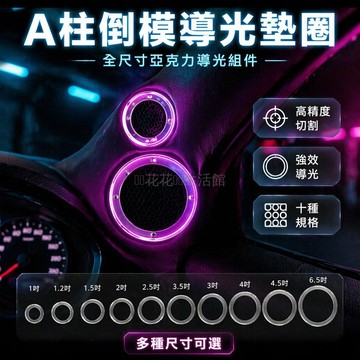 台灣出貨✨ 汽車音響改裝 三分頻喇叭配件 A柱倒模支架 亞克力導光墊圈 1.5寸 3寸 3.5寸 4寸 6.5寸