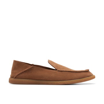 Clarks 海灣系列 Clarkbay Step愜意穿搭麂皮面套入便鞋(棕色) CLM77503C-男