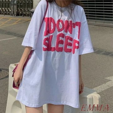 特大碼2-300斤胖mm寬鬆慵懶風短袖上衣BF發泡字母印花T卹女夏天新款韓版ins設計感寬鬆顯瘦短袖T恤oversize