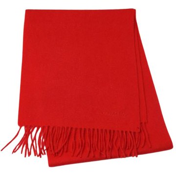 SEE BY CHLOE 經典刺繡品牌LOGO圖騰金蔥混喀什米爾圍巾(紅色/200*58CM)