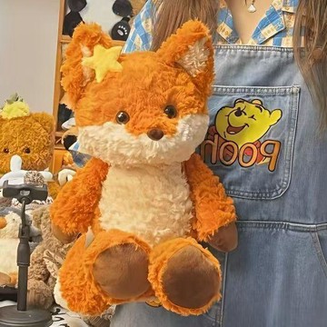 🧡小象優選🧡可愛狐狸毛絨玩具跑跑公仔玩偶女生牀上兒童安撫娃娃生日禮物七夕