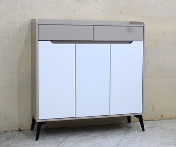 【歐風別館】箱根3.3尺灰棕色+白色鞋櫃【基隆至台中免運費】