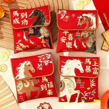 隔日到貨🔥紅包 2026馬年 新款布藝紅包 馬年紅包 新年紅包 過年紅包 紅包袋 燙金紅包 可愛紅包 創意