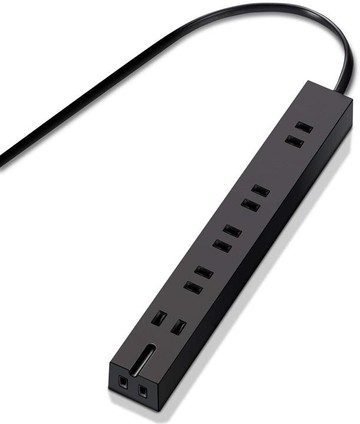 【日本代購】Elecom 宜麗客 電源插座 磁鐵 強力 2米 6個口(內3針1) 黑色 T-KM01-2620BK
