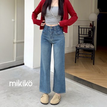 美木子｜牛仔褲｜牛仔長褲 寬褲 垂墜感 高腰牛仔褲【B202143】牛仔長褲 高腰褲 休閒牛仔 牛仔褲長褲